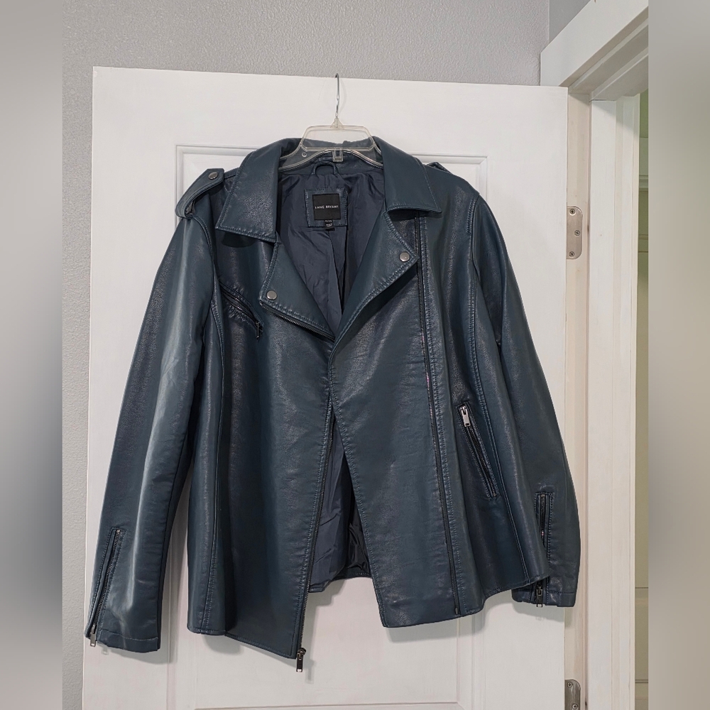 Women's Plus Green Leather Jacket